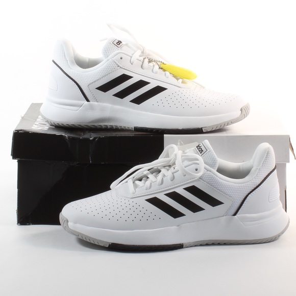 Menβs Adidas Courtsmash Tennis Shoes White NEW - Picture 2 of 8